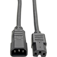 Tripp Lite 6ft Computer Power Cord Cable C14 to C15 Heavy Duty 16A 14AWG 6' - For PDU, UPS, Server - 250 V AC / 15 A - Black - 6 ft (1.83 m) Cord Length - IEC 60320 C14 / IEC 60320 C15