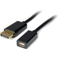 StarTech.com 3ft (1m) DisplayPort to Mini DisplayPort Cable, 4K x 2K Video, DP Male to Mini DP Female Adapter Cable, DP to mDP 1.2 Monitor - 3ft DisplayPort to Mini DisplayPort cable extension; 4K x 2K video (3840x2400p 60Hz); mDP 1.2/21.6 Gbps/HBR2/8Ch Audio - DisplayPort male to Mini DisplayPort f