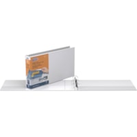 QuickFit QuickFit Round Ring Deluxe Legal Spreadsheet View Binder - 1 1/2" (38.10 mm) Binder Capacity - Legal - 8 1/2" (215.90 mm) x 14" (355.60 mm) Sheet Size - 275 Sheet Capacity - Fastener(s): 3 x Round Ring - Pocket(s): 2 - Horizontal Orientation - White - Recycled - Antimicrobial, Print-transfe