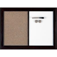 Quartet Espresso Combination Board - 23" (1.9 ft) Width x 17" (1.4 ft) Height - Dark Brown Frame - Magnetic - 1 Each