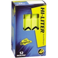 Avery® Hi-Litre Desk Style Highlighter - Chisel Marker Point - Fluorescent Yellow Ink - 12 / Box