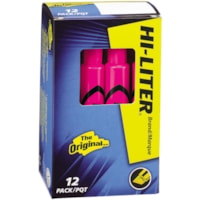 Avery® Hi-Litre Desk Style Highlighter - Chisel Marker Point - Fluorescent Pink Ink - 12 / Box