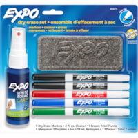 Expo Low-Odor Starter Marker Set - Fine Marker Point - Red, Blue, Green, Black Ink - 4 / Set