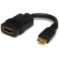 Adaptateur de câble vidéo 5 po (127 mm) HDMI - 1 chaque StarTech.com - 5 po (127 mm) HDMI Adaptateur de câble vidéo pour Vidéo de surveillance, Moniteur, Téléviseur, Projecteur, Périphérique audio/vidéo, Caméra, Ordinateur, H