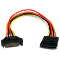 Star Tech.com 8in 15 pin SATA Power Extension Cable - Extend SATA Power Connections by up to 8in - 8" sata power extension cable - 8" sata power extension cord - 8 inch sata power male female - sata power extender - sata power extension cable