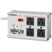 Tripp Lite Isobar 4 Outlet 120V Surge Suppressor - Light Gray - 4 x NEMA 5-15R - 1.40 kVA - 3330 J - 120 V AC Input - 120 V AC Output - 49 kA - 6 ft (1.83 m)