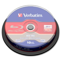 Blu-ray réinscriptible 43694 - BD-RE - 2x - 25 Go - 10 emballage Broche Verbatim - 120 mm