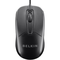 Belkin Wired USB Ergonomic Mouse - Optical - Cable - USB - 800 dpi - Scroll Wheel - 3 Button(s) - 1