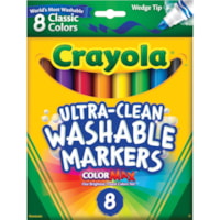 Crayola Ultra-Clean Marker - Wedge Marker Point - 8 / Pack