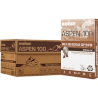 Papier copie et multi-usage - Blanc brillant - Recyclé - 100 % Contenu recyclé Aspen - 92 Luminosité - format format légal - 8 1/2 po (215,90 mm) x 14 po (355,60 mm) - 20 lb (9071,85 g) Poids de Base - Vélin, Lisse - Sans bourrage, Sans acide - Blanc brillant - 500