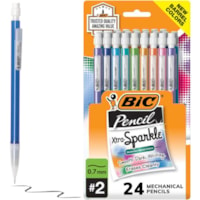 Portemine Xtra Sparkle BIC - Lead 0,7 mm Noir - #2 - Moyenne Pointe - 24 emballage