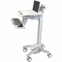 Ergotron StyleView EMR Laptop Cart, SV40 - 18 lb (8164.66 g) Capacity - 4 Casters - Aluminum, Plastic, Zinc Plated Steel - 18.3" (464.82 mm) Width x 50.5" (1282.70 mm) Height - White, Gray, Polished Aluminum - 17.3" Screen Supported