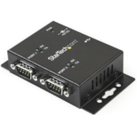 StarTech.com USB to Serial Adapter - 2 Port - Wall Mount - Din Rail Clips - Industrial - COM Port Retention - FTDI - DB9 - Add 2 DIN Rail-mountable RS232 Serial ports to any system through USB - USB to Serial - USB to RS232 - USB to DB9 - USB to serial Adapter - USB to serial port