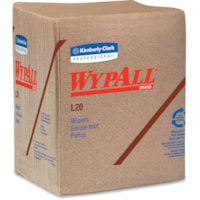 Wypall L20 Towels - 14.40" (365.76 mm) Length x 12.50" (317.50 mm) Width - 68 / Packet - 12 / Carton - Absorbent, Quarter-fold, Textured, Gluten-free - Tan