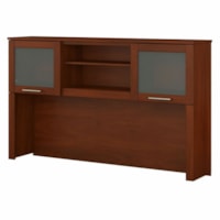 Bush Furniture Somerset 60W Desk Hutch - x 59" x 13" x 36" - 2 Door(s) - Material: Wood - Finish: Hansen Cherry - Storage Compartment, Adjustable Shelf, Hinged Door - For Storage, Display, Home Office, Book, Binder, Decoration, Desk