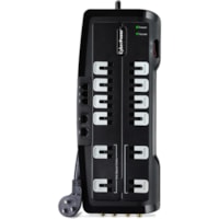 CyberPower CSHT1208TNC2 Home Theater 12-Outlets Surge Suppressor NET, and AV protection - Plain Brown Boxes - 12 x NEMA 5-15R - 3150 J - 125 V AC Input - 125 V AC Output - 150 kA - 8 ft