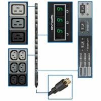 Tripp Lite by Eaton Unité de distribution d'alimentation Metered PDU3MV6L2130 - NEMA L21-30P - 6 x NEMA 5-15/20R, 6 x IEC 60320 C19, 36 x IEC 60320 C13 - 230 V AC - 8,60 kW - Vertical - Montable en rack