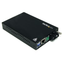 Émetteur-récepteur/Convertisseur de média StarTech.com - 1 x Réseasu (RJ-45) - 1 x Ports SC - Fonction DuplexPort SC - Multimode - 0,05 mil (0 mm) Fibre - Fast Ethernet - 10/100Base-TX, 100Base-FX - 2 km (1,24 Mille) - Adaptateur secteur CA - Bureau, Montable en Rack