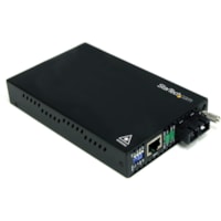 Émetteur-récepteur/Convertisseur de média StarTech.com - 1 x Réseasu (RJ-45) - 1 x Ports SC - Fonction DuplexPort SC - Mode simple (Single-Mode) - 0,05 mil (0 mm) Fibre - Fast Ethernet - 10/100Base-TX, 100Base-FX - 30 km (18,64 Mille) - Adaptateur secteur CA - Bureau, Montable e