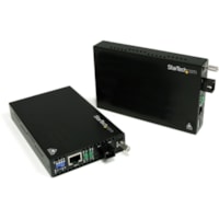 Émetteur-récepteur/Convertisseur de média StarTech.com - 1 x Réseasu (RJ-45) - 1 x Ports SC - Fonction DuplexPort SC - Mode simple (Single-Mode) - 0,05 mil (0 mm), 0,06 mil (0 mm) Fibre - Fast Ethernet - 10/100Base-TX, 100Base-FX - 20 km (12,43 Mille) - Adaptateur secteur CA - M