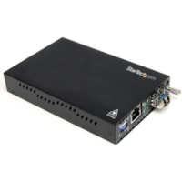 Émetteur-récepteur/Convertisseur de média StarTech.com - 1 x Réseasu (RJ-45) - 1 x LC Ports - Fonction DuplexPort LC - Multimode - 0,03 mil (0 mm) Fibre - Gigabit Ethernet - 1000Base-T, 1000Base-SX/LX - 0,55 km (0,34 Mille) - Adaptateur secteur CA - Montable en Rack, Bureau