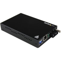 Émetteur-récepteur/Convertisseur de média StarTech.com - 1 x Réseasu (RJ-45) - 1 x Ports SC - Fonction DuplexPort SC - Multimode - 0,03 mil (0 mm) Fibre - Gigabit Ethernet - 10/100/1000Base-T, 1000Base-SX/LX - 0,55 km (0,34 Mille) - Adaptateur secteur CA - Montable en Rack, Bure