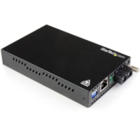 Émetteur-récepteur/Convertisseur de média StarTech.com - 1 x Réseasu (RJ-45) - 1 x Ports SC - Fonction DuplexPort SC - Mode simple (Single-Mode) - 0,05 mil (0 mm) Fibre - Gigabit Ethernet - 10/100/1000Base-T, 1000Base-SX/LX - 40 km (24,85 Mille) - Adaptateur secteur CA - Montabl