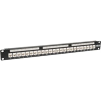 Tripp Lite 24-Port Cat6 Cat5e Patch Panel Low Profile Feed Through Rackmount RJ45 1U TAA - 24 x RJ-45 - 24 Port(s) - 24 x RJ-45 - 24 x RJ-11 - 1U High - 19" Wide - Wall Mountable 