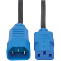 Tripp Lite 4ft Computer Power Cord Extension Cable C14 to C13 Blue 10A 18AWG 4' - For Computer, Monitor, Printer - 125 V AC / 10 A - Blue, Black - 4 ft (1.22 m) Cord Length - IEC 60320 C14 / IEC 60320 C13