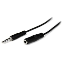 Câble audio 3,3 pi (1 m) Mini Jack - 1 chaque StarTech.com - 3,3 pi (1 m) Mini Jack Câble audio pour Appareil Audio, Casque, iPhone, iPod, Lecteur MP3 - Rallonge - Blindé - Nickel Connecteur plaqué - 28 AWG - Noir - 1 chaque