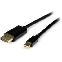 StarTech.com 4m (13ft) Mini DisplayPort to DisplayPort 1.2 Cable, 4K x 2K mDP to DisplayPort Adapter Cable, Mini DP to DP Cable - 4m/13.1ft Mini-DP to DisplayPort v1.2 cable; 4Kx2K(3840x2400 60Hz)/21.6 Gbps bandwidth/HBR2/8Ch Audio/MST - Durable PVC strain relief; Latching connectors - For office/bo