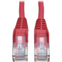 Tripp Lite by Eaton 50-ft. Cat5e 350MHz Snagless Molded Cable (RJ45 M/M) - Red - 50 ft (15.24 m) Category 5e Network Cable for Network Device - First End: 1 x RJ-45 Network - Male - Second End: 1 x RJ-45 Network - Male - Patch Cable - Red