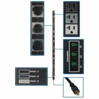 Tripp Lite by Eaton 3-Phase Metered PDU - NEMA L21-20P - 6 x NEMA L6-20R, 21 x NEMA 5-15/20R - 230 V AC - 5.70 kW - Vertical - Rack-mountable 