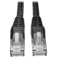 Tripp Lite series 15-ft. Cat6 Gigabit Snagless Molded Patch Cable(RJ45 M/M) - Black - 15 ft (4.57 m) Category 6 Network Cable for Network Device, ATM - First End: 1 x RJ-45 Network - Male - Second End: 1 x RJ-45 Network - Male - 1 Gbit/s - Patch Cable - Gold Plated Contact - CM - 24 AWG - Black - 1