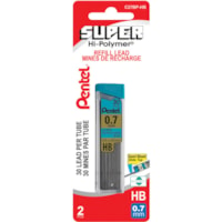 Recharge de crayon Super Hi-Polymer Pentel - 0,7 mm (0,03 po) Pointe - HB - 30 / Tube