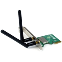 StarTech.com PCI Express Wireless N Adapter - 300 Mbps PCIe 802.11 b/g/n Network Adapter Card - 2T2R 2.2 dBi - Add high speed Wireless-N connectivity to a desktop PC through PCI Express - PCIe Wireless Network Card / PCI Express Wireless NIC / Wireless PCIe N Card - Wireless 802.11 N / G (300 Mbps) 