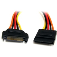 Star Tech.com 12in 15 Pin SATA Power Extension Cable - Extend a SATA Power Connection by up to 12in - sata power extension cable - sata power extension cord - sata power extender -sata power male to female