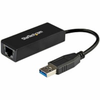 StarTech.com USB to Ethernet Adapter, USB 3.0 to 10/100/1000 Gigabit Ethernet LAN Adapter, USB to RJ45 Adapter, TAA Compliant - USB 3.0 network adapter adds an Ethernet port to your laptop/desktop - USB to RJ45 Ethernet adapter; 4K Jumbo Frames; VLAN Tagging; WoL - USB NIC adapter; USB bus powered -