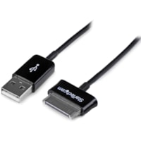 Câble de transfert de données 6,6 pi (2 m) Propriétaire/USB - 1 chaque StarTech.com - 6,6 pi (2 m) Propriétaire/USB Câble de transfert de données pour Tablette PC, Ordinateur Portable, Ordinateur - Blindé - Noir - 1 chaque