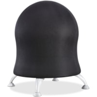 Safco Zenergy Ball Chair - Polyester Seat - Four-legged Base - Black - Polyvinyl Chloride (PVC), Polypropylene, Steel - 1 Each