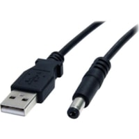 StarTech.com 2m USB to Type M Barrel Cable - USB to 5.5mm 5V DC Cable - 5 V DC - Black - 6.6 ft (2 m) Cord Length - USB / Barrel Connector - 1 Each