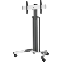 Chief LPAUS Large FUSION Manual Height Adjustable Mobile Cart - Up to 80" (2032 mm) Screen Support - 200 lb (90718.47 g) Load Capacity - Flat Panel Display Type Supported - DepthFloor Stand - Silver