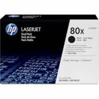 Cartouche toner 80X (CF280XD) D'origine Élevé Rendement Laser - Pack Dual - Noir - 2 / Carton HP - Laser - Rendement Élevé - 2 / Carton