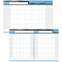 Day-Timer Reversible Flex Planners - Undated, 30/60 Day - Bilingual, 24" x 36" - Monthly, Daily - 24" (609.60 mm) x 36" (914.40 mm) Sheet Size - Undated, Flexible, Reversible, Laminated, Write on/Wipe off, Double-sided, Reusable, Durable - 1 Each