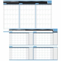 Day-Timer Reversible Flex Planners - Undated, 90/120 Day - Bilingual, 24" x 36" - 24" (609.60 mm) x 36" (914.40 mm) Sheet Size - Reversible, Undated, Flexible, Laminated, Write on/Wipe off, Double-sided, Reusable, Durable - 1 Each