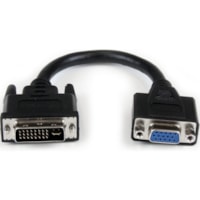 Câble vidéo 8 po (203,20 mm) DVI/VGA - 1 chaque StarTech.com - 8 po (203,20 mm) DVI/VGA Câble vidéo pour Appareil vidéo, PC, MAC, Écran plat - Blindé - Nickel Connecteur plaqué - 28 AWG - Noir - 1 chaque