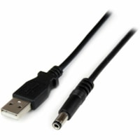 Star Tech.com 1m USB to Type N Barrel 5V DC Power Cable - USB A to 5.5mm DC - Charge your 5V DC devices from your computer through a USB port - usb to 5v dc power cable - usb to 5.5mm - usb to dc plug