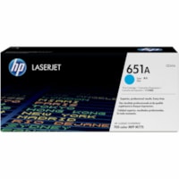 HP 651A (CE341A) Original Laser Toner Cartridge - Single Pack - Cyan - 1 Each - 16000 Pages