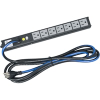 Middle Atlantic PD Series Slim High-Density 15 Amp Vertical Power Strip - 7 Outlet - No Surge Protection - NEMA 5-15P - 7 x AC Power - 10 ft Cord - 115 V AC Voltage - Vertical