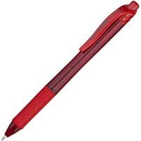 Stylo gel EnerGel-X Pentel - 1 mm (0,04 po) Gras Pointe de stylo - Rechargeable - Rétractable - Ink Rouge - A base de gel - Barrel Rouge - Métal Pointe - 1 Emballage